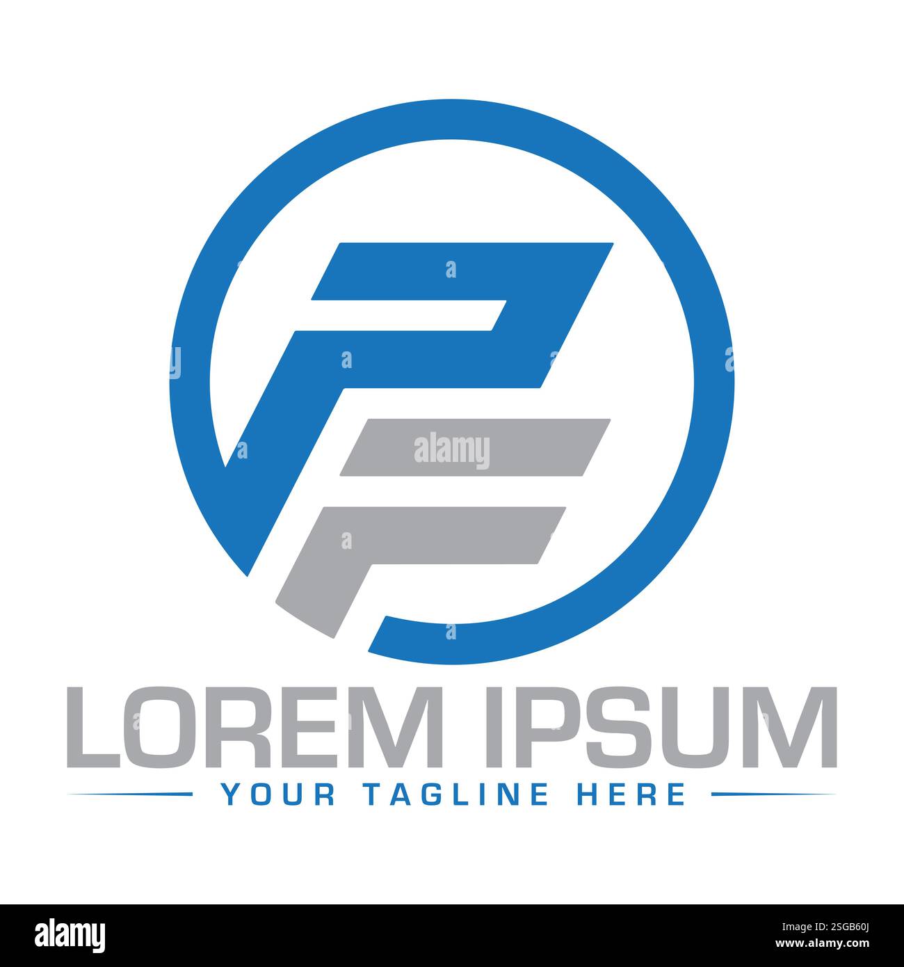 PF Letter Logo Design Stock Vector