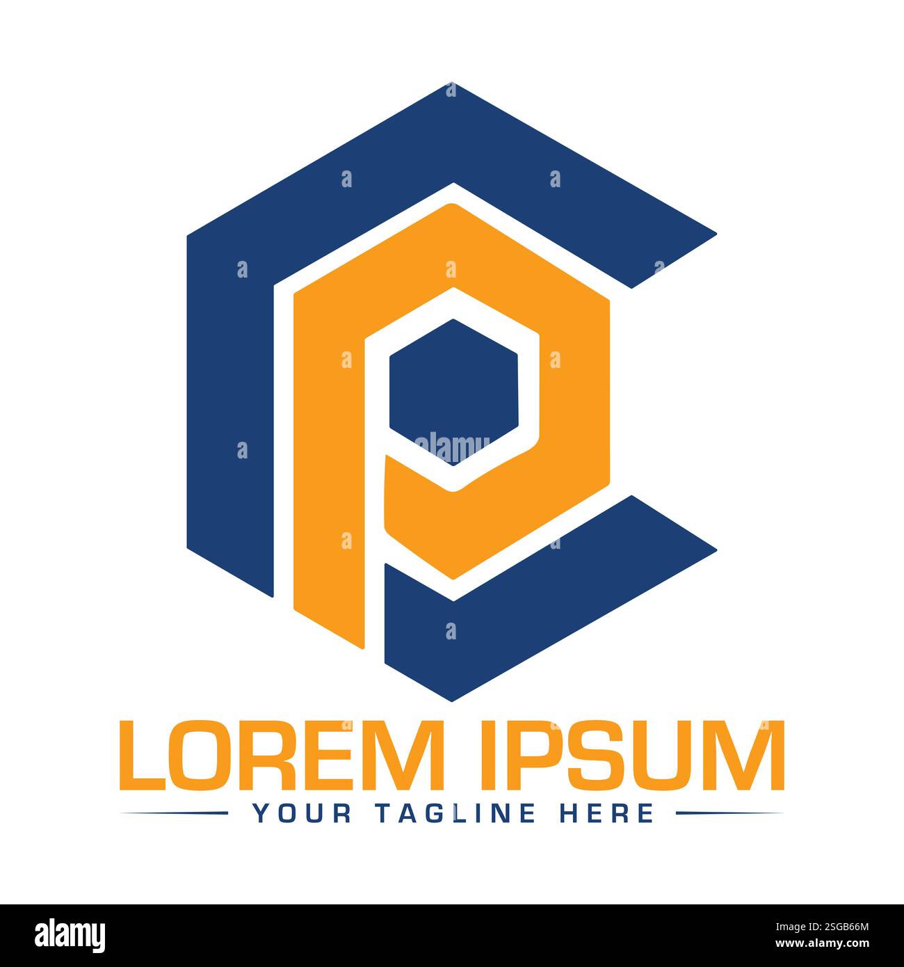 PC Letter Logo Design Stock Vector