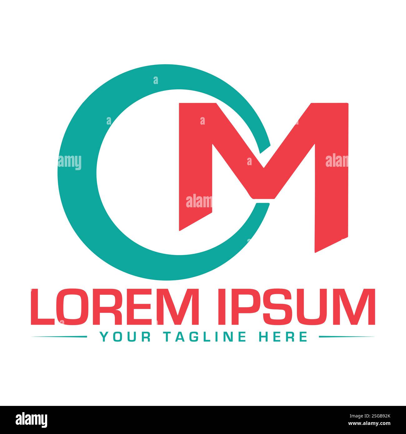OM Letter Logo Design Stock Vector