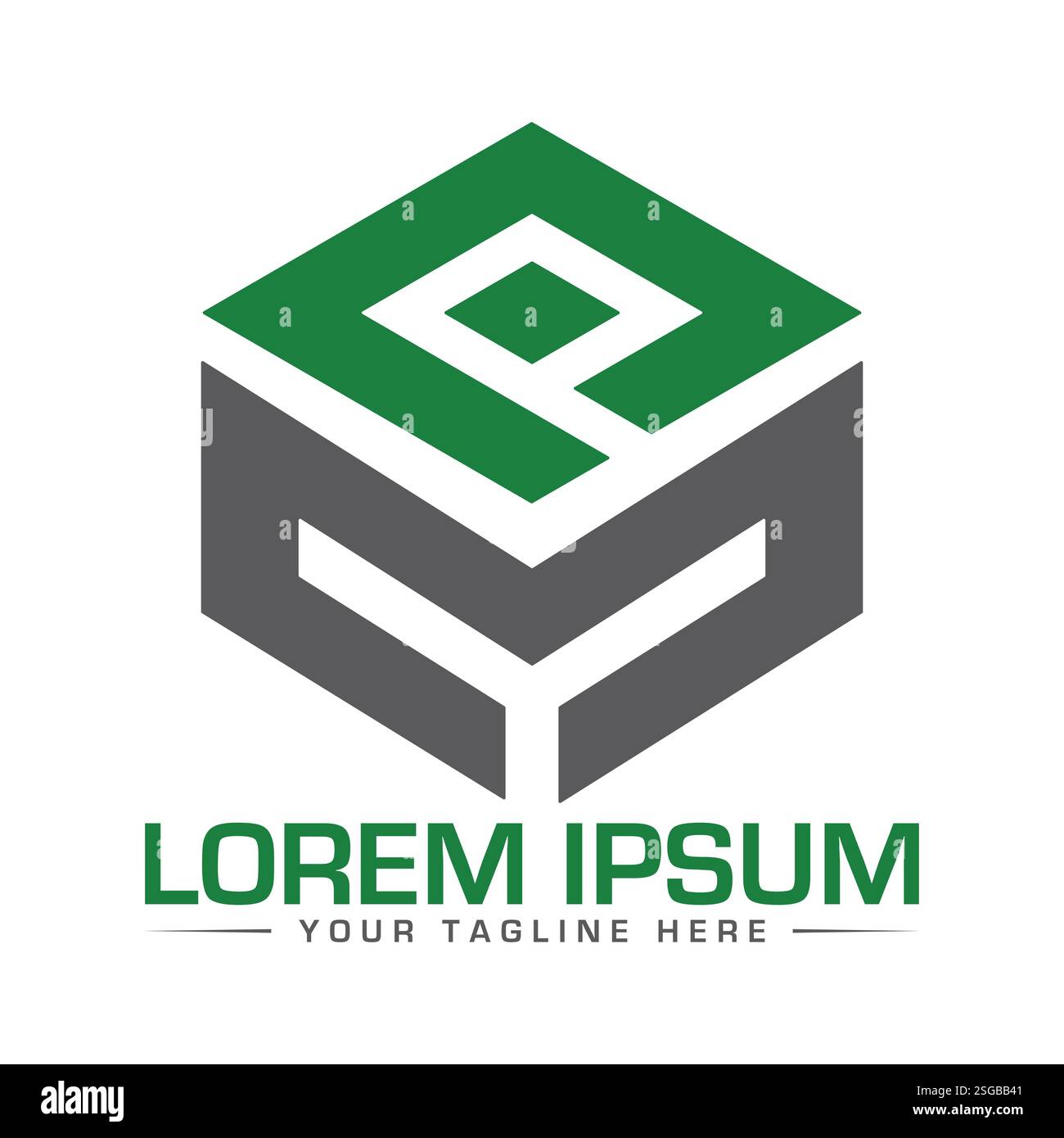 PM Letter Logo Design Stock Vector