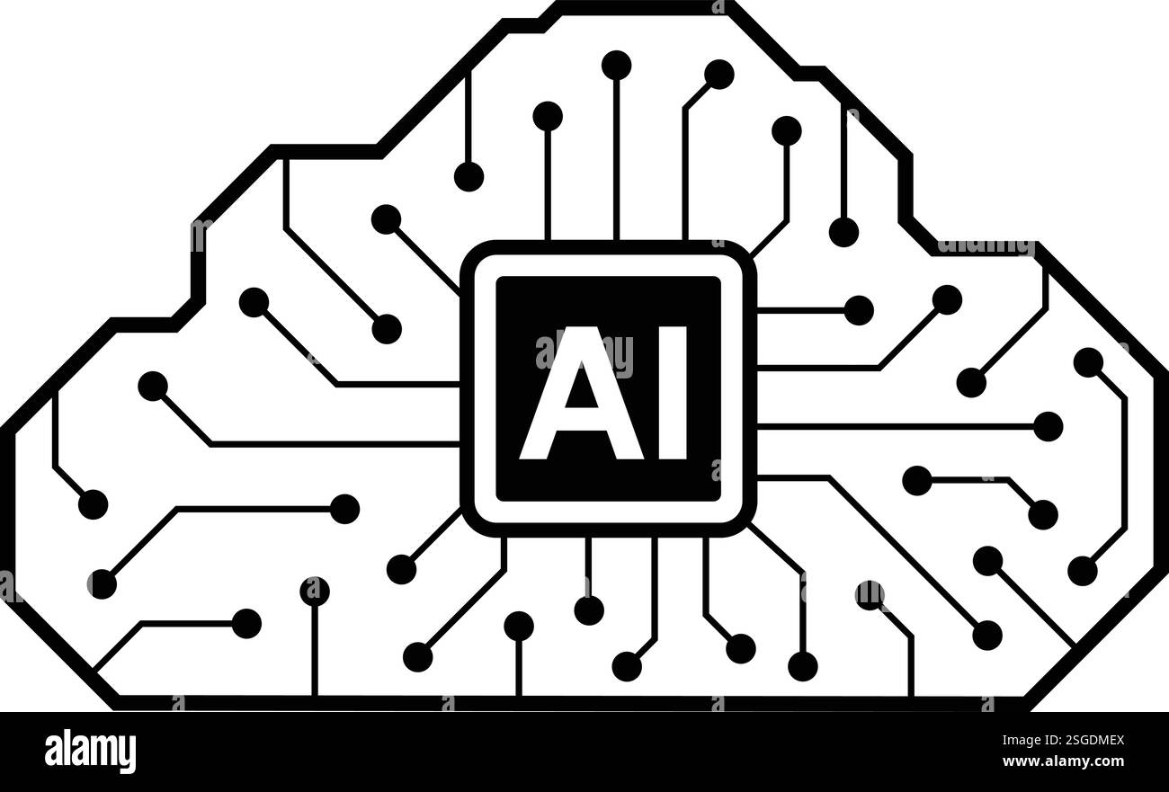 Artificial intelligence brain concept with circuit board Stock Vector ...