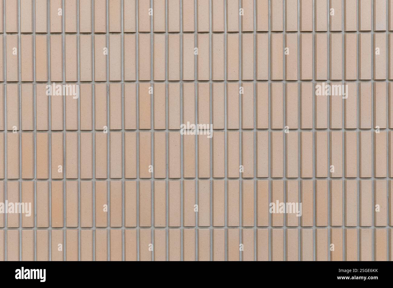 Vertical tiles wall beige ceramic clay with copy space Stock Photo