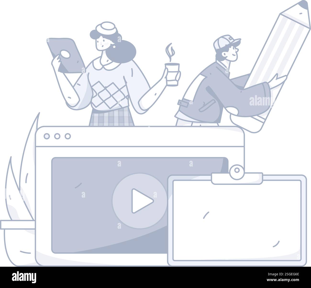 Education and learning people flat vector concept hand drawn ...