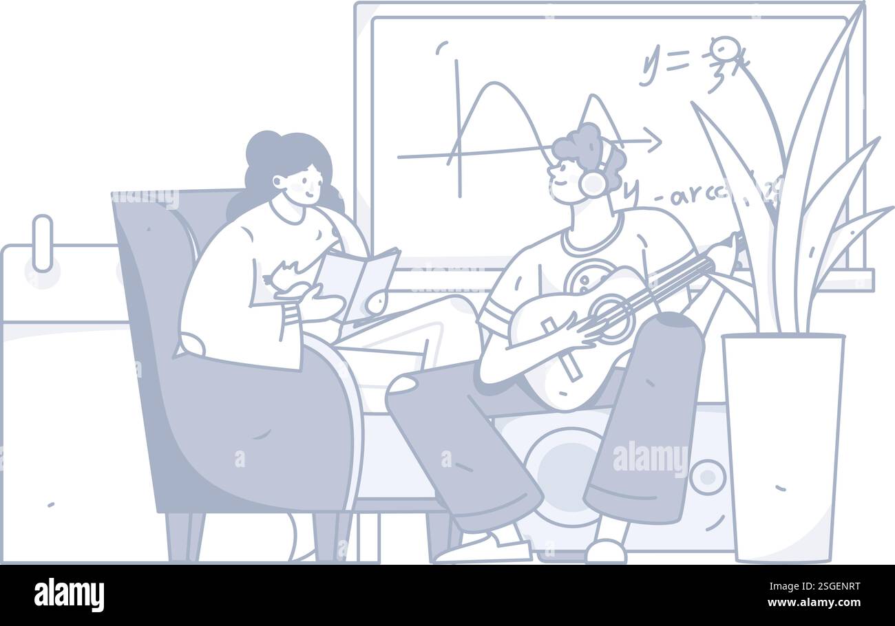 Education and learning people flat vector concept hand drawn ...