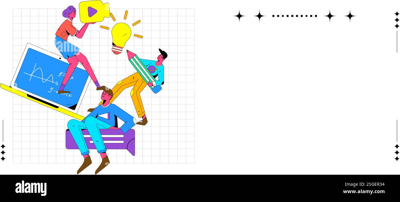 Education and learning people flat vector concept hand drawn ...