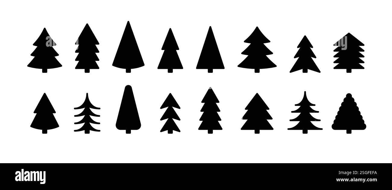 Christmas tree icon set Stock Vector Image & Art - Alamy