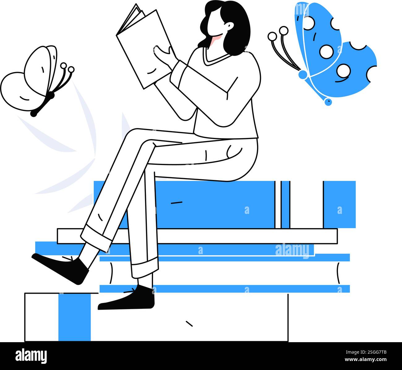 Learning Human Vector Education and learning people flat vector concept hand drawn ...