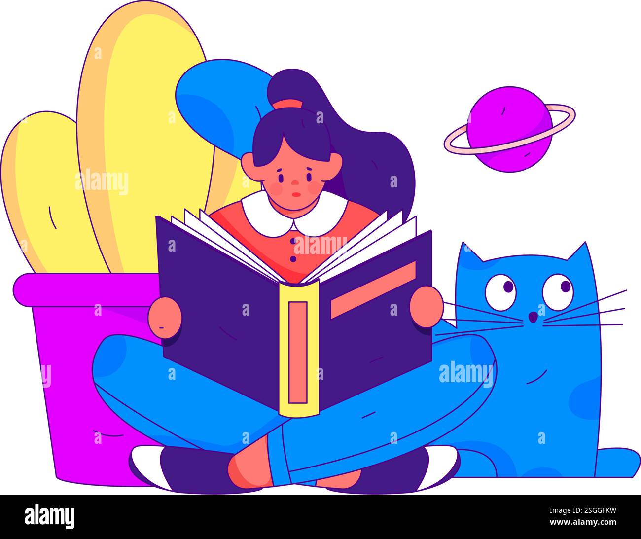 Education and learning people flat vector concept hand drawn ...