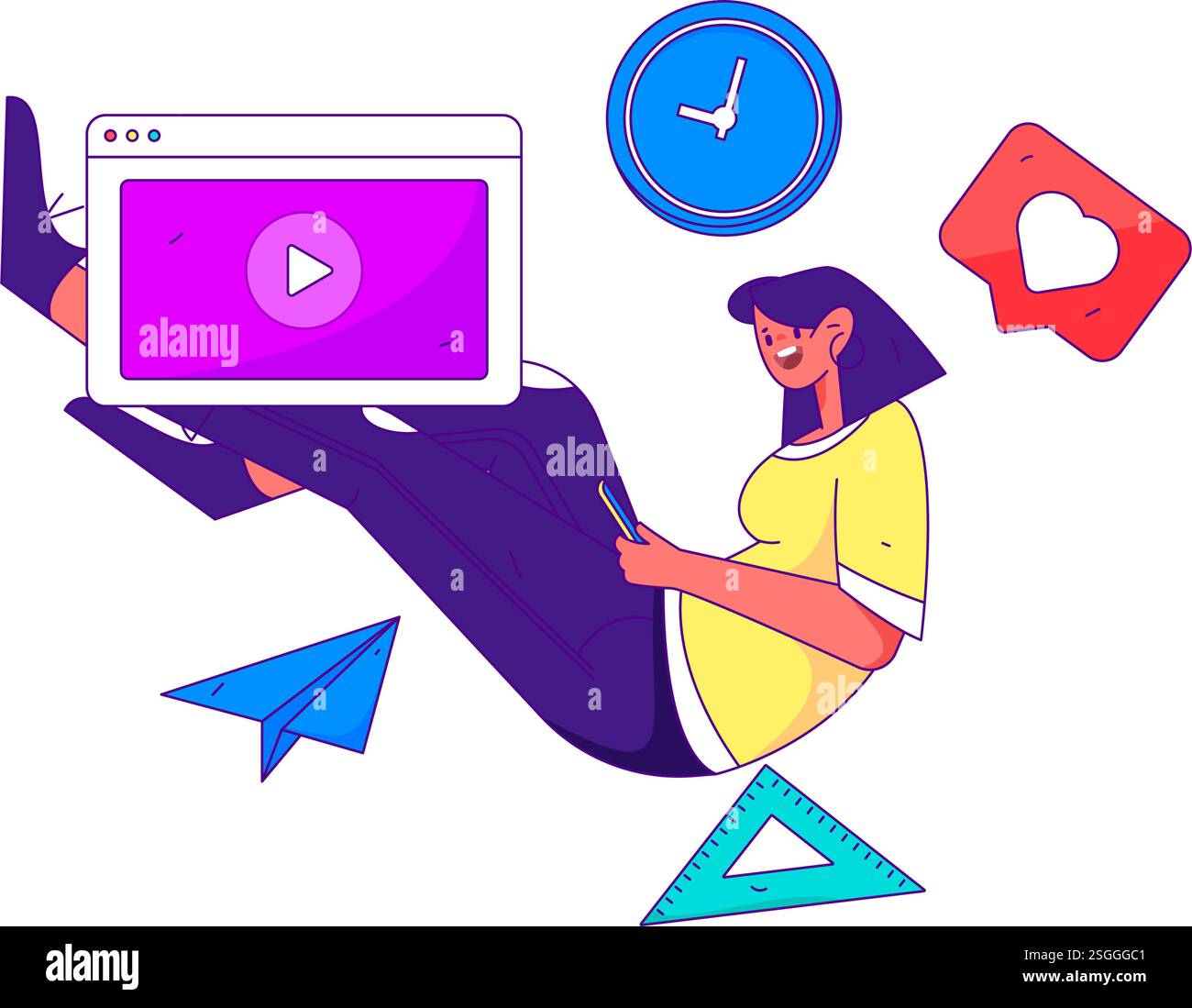 Education and learning people flat vector concept hand drawn ...
