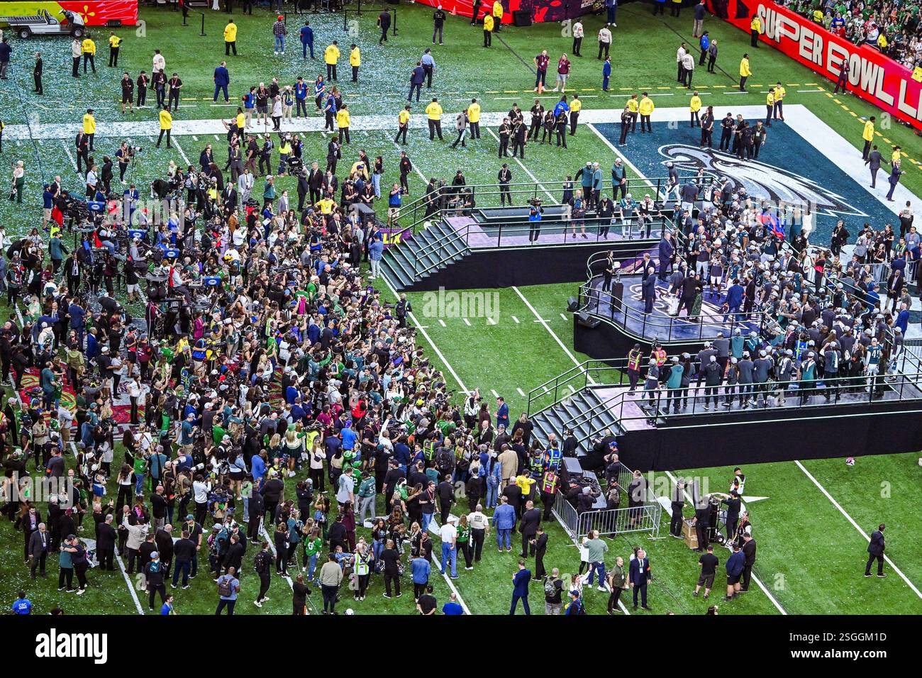 The Philadelphia Eagles celebrate following their Super Bowl LIX ...