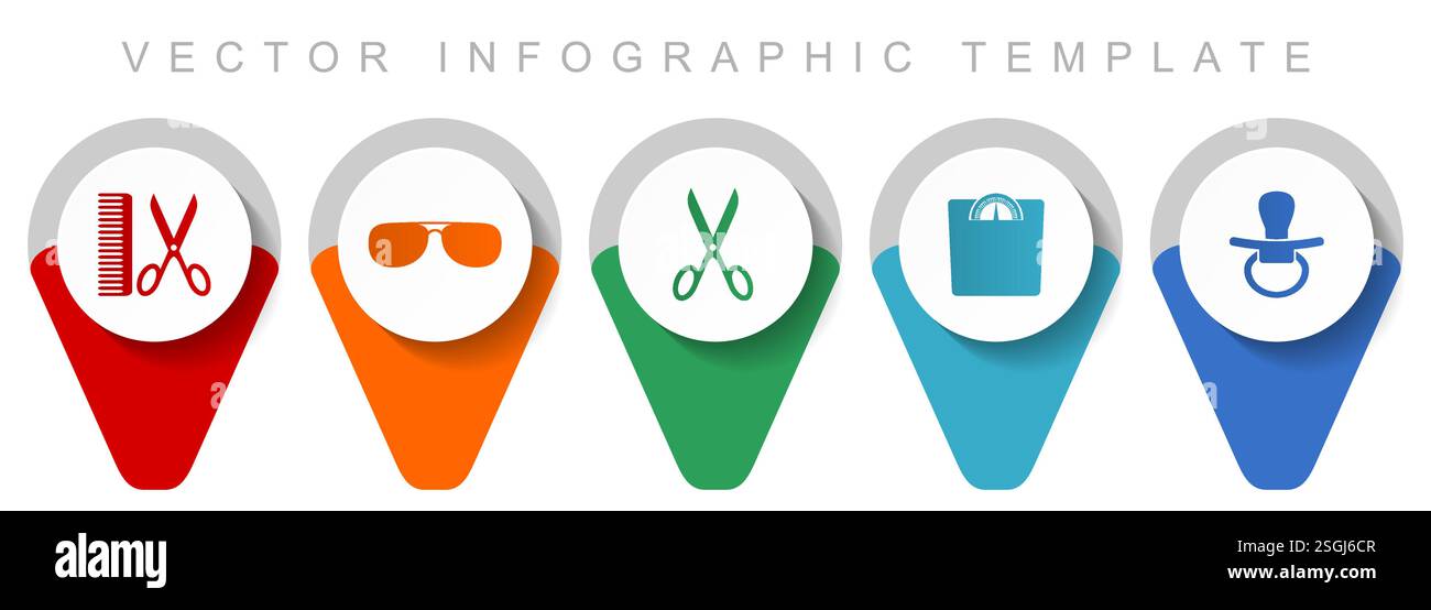 Lifestyle pointer collection, miscellaneous icons such as barber, sun ...
