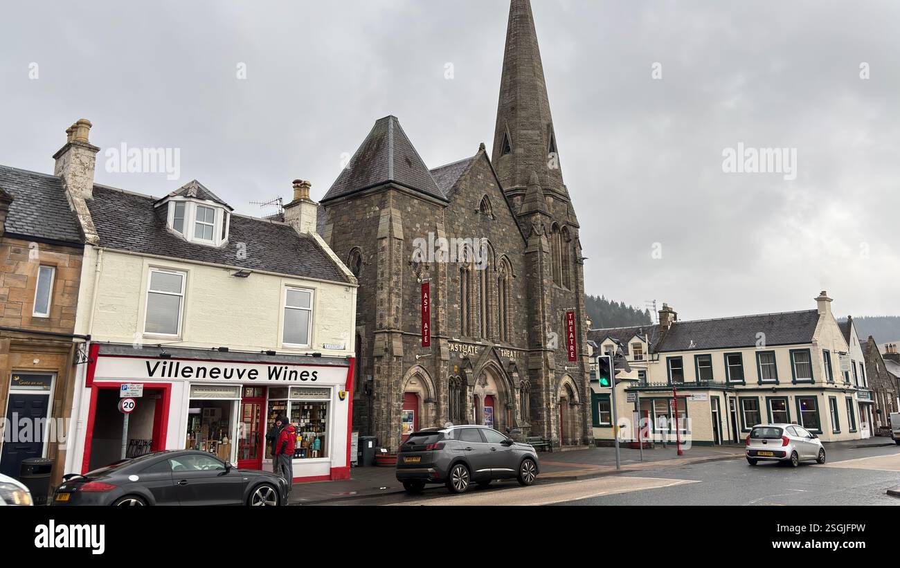 Eastgate Theatre in Peebles, Scottish Borders. Beautiful old village town in the Borders area of Scotland. Historic buildings and architecture. - Smartphone Captured Stock Image