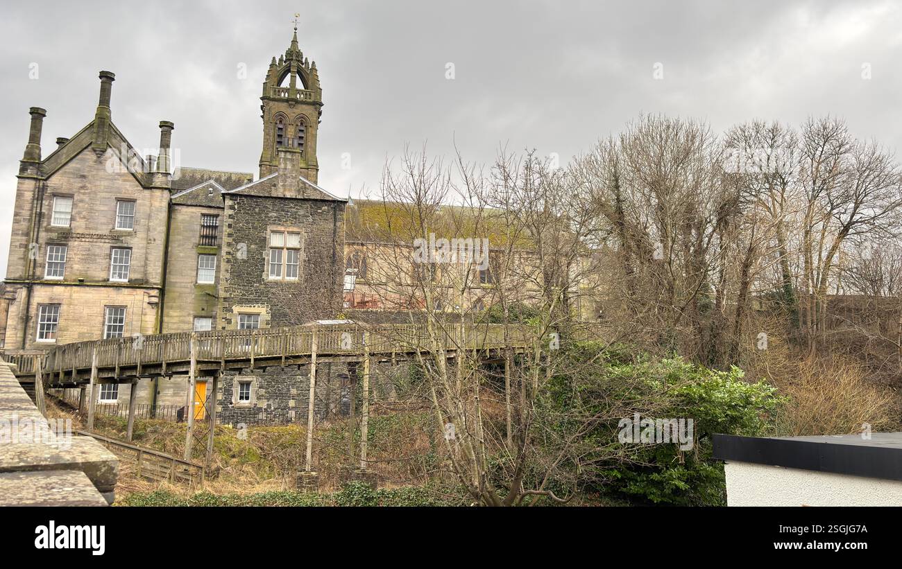 Peebles, Scottish Borders. Beautiful old village town in the Borders area of Scotland. Historic buildings and architecture. - Smartphone Captured Stock Image
