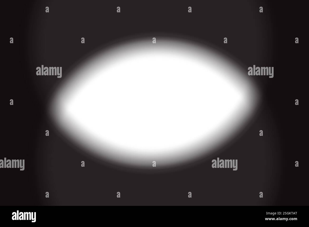 Bright elliptical shape. White glowing highlight. Dark gradient background. Vector bright contrast. Stock Vector