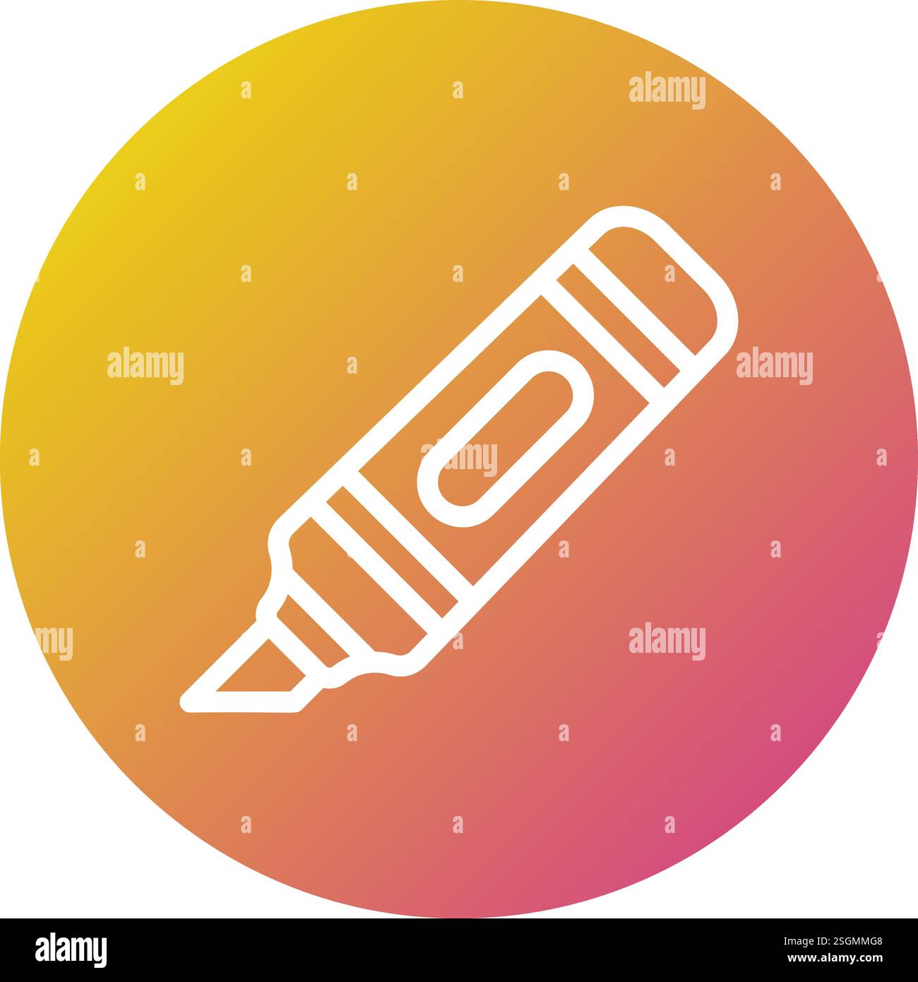 Highlighter Vector Icon Design Illustration Stock Vector