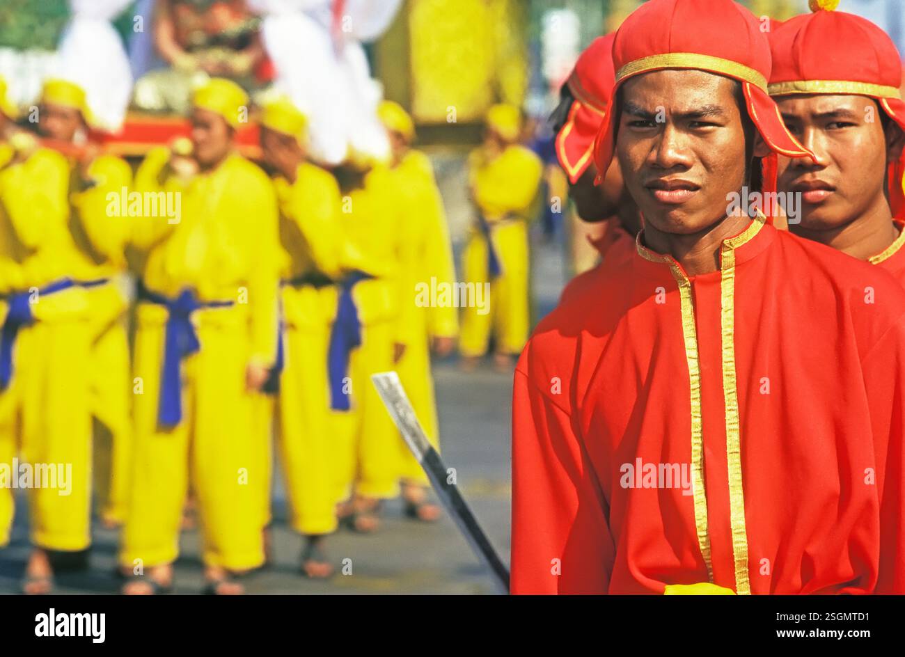 Thai soldiers parading, King Narai Reign Fair, Lopburi, Thailand, Asia Stock Photo