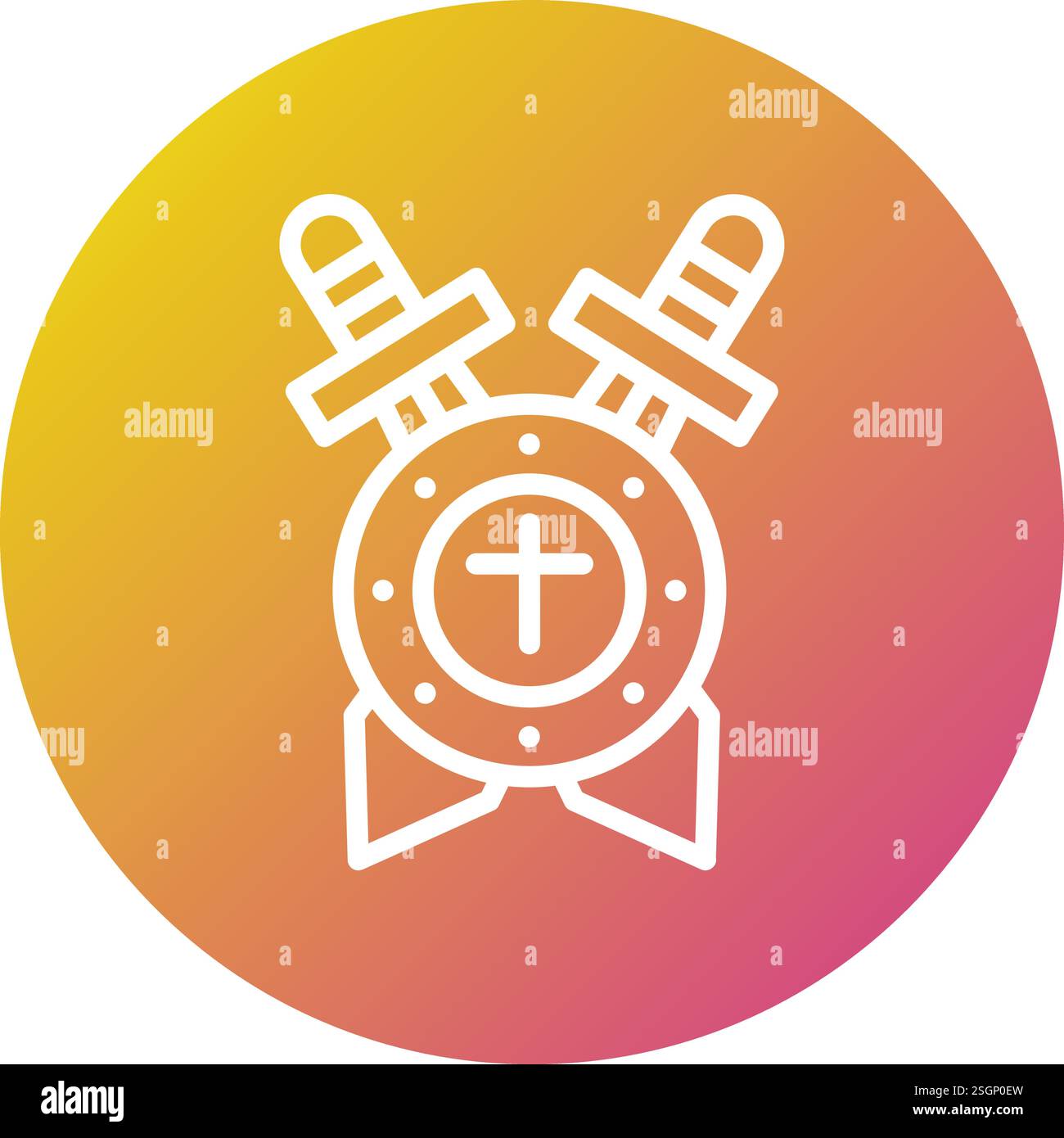 Shield with sword Vector Icon Design Illustration Stock Vector