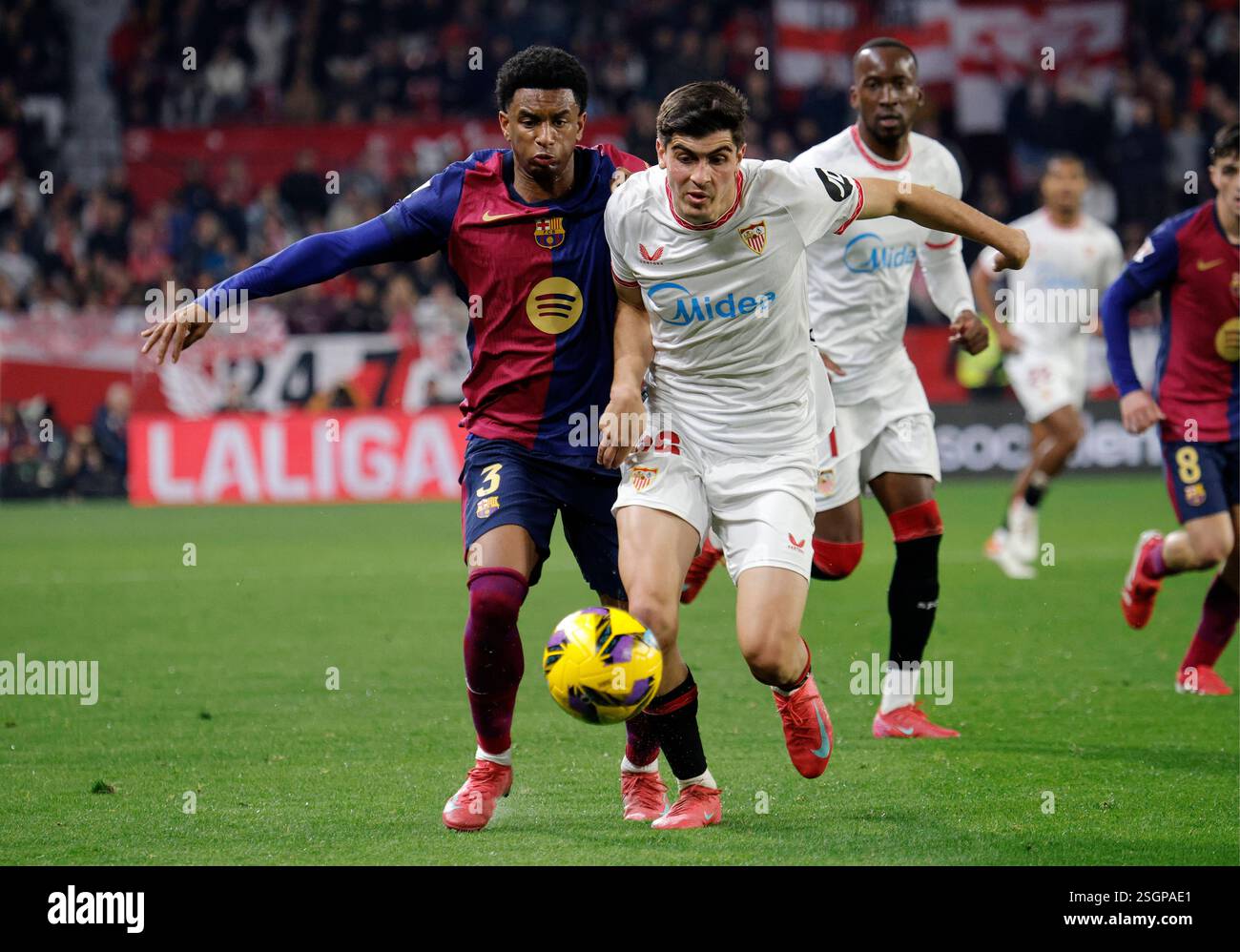Spanish La Liga EA Sports soccer match Sevilla vs FC Barcelona at Ramon ...