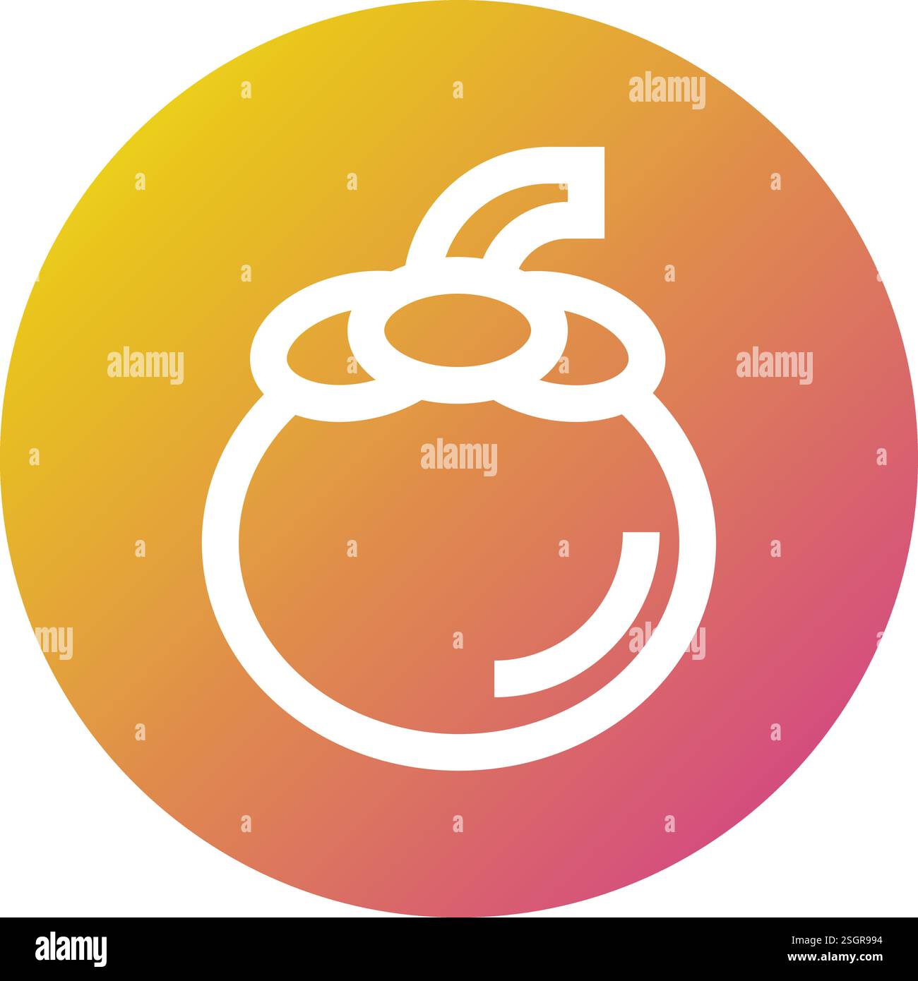 Mangosteen Vector Icon Design Illustration Stock Vector