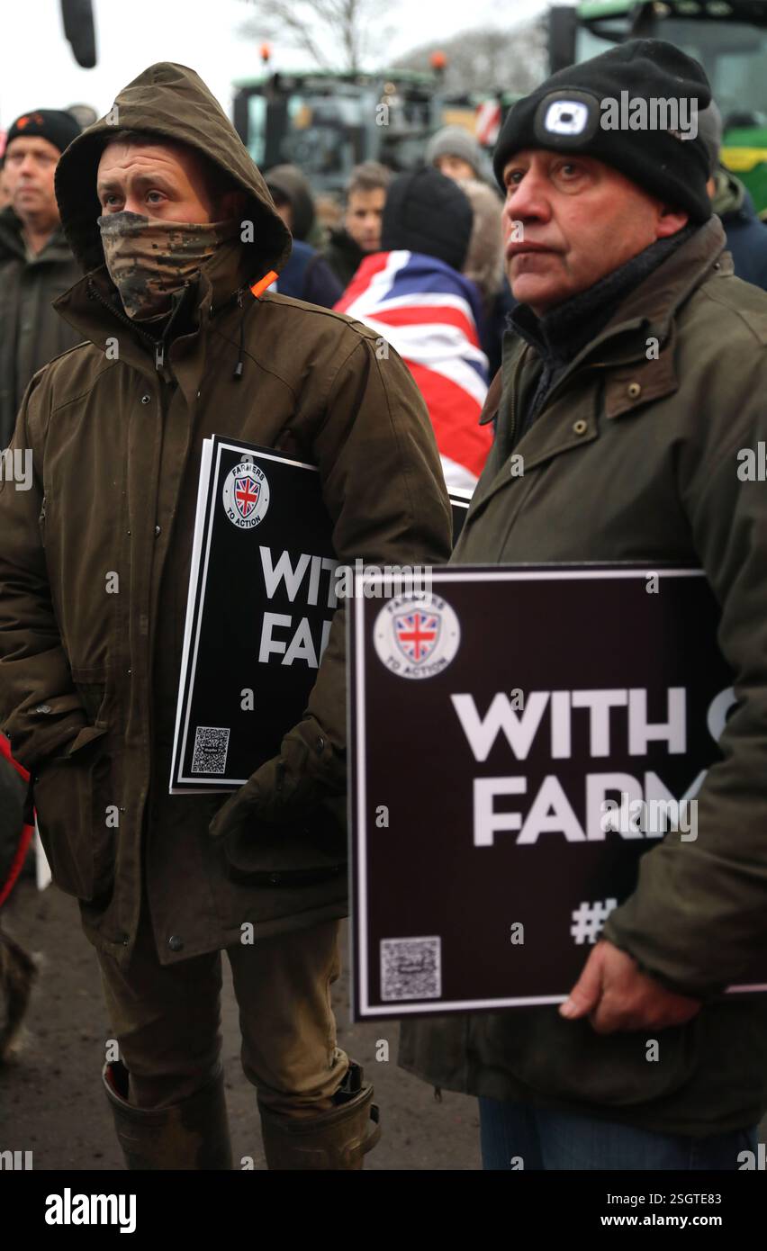 London, England, UK. 10th Feb, 2025. Farmers and their supporters with ...