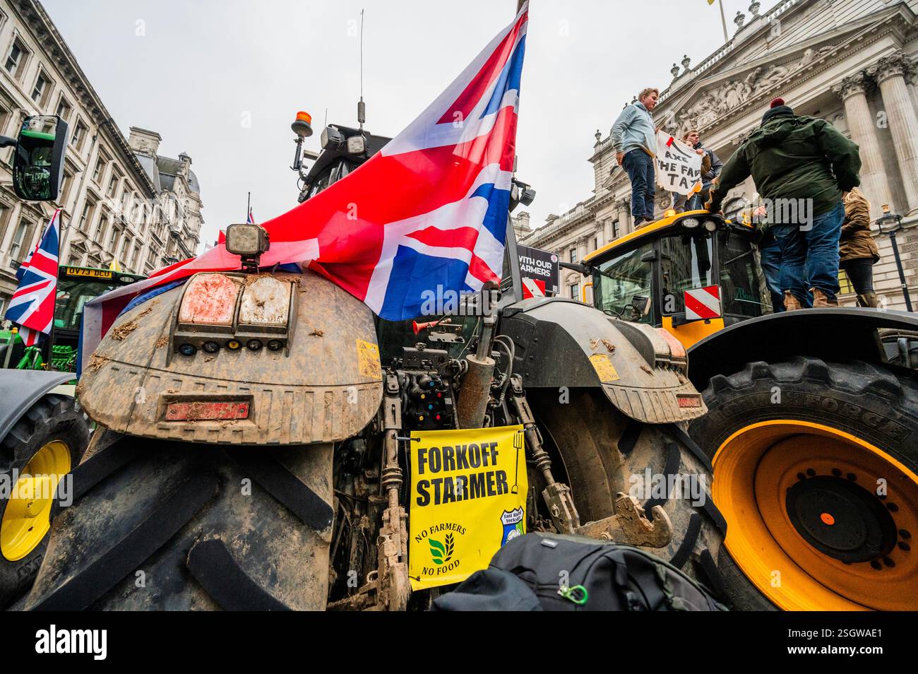 London, UK. 10th Feb, 2025. Hundreds of tractors arrive in Whitehall ...
