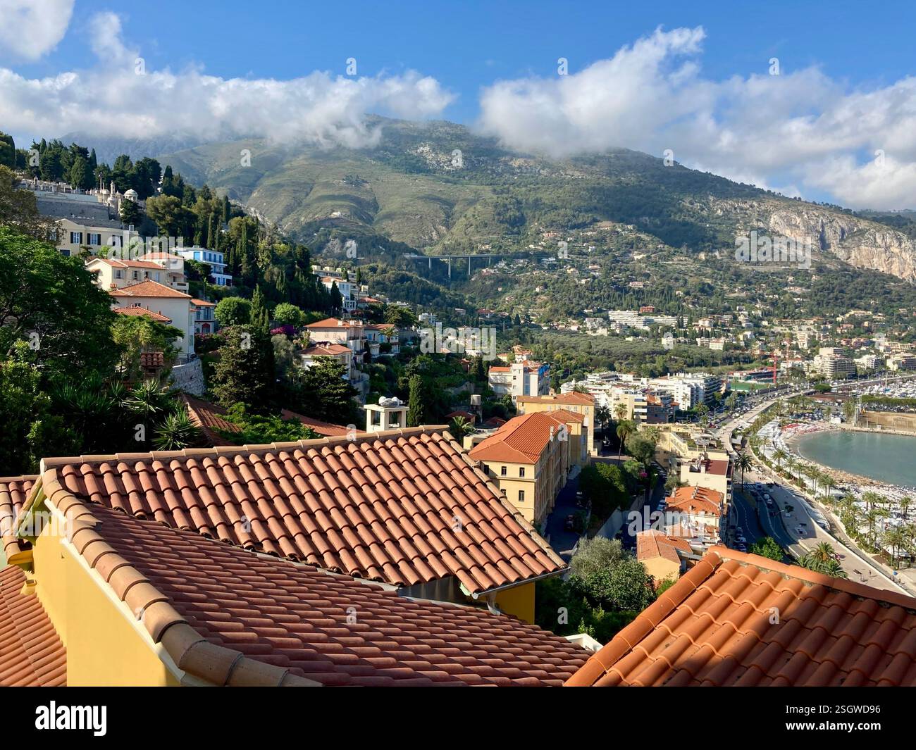 A stunning aerial view of a charming European - Smartphone Captured Stock Image