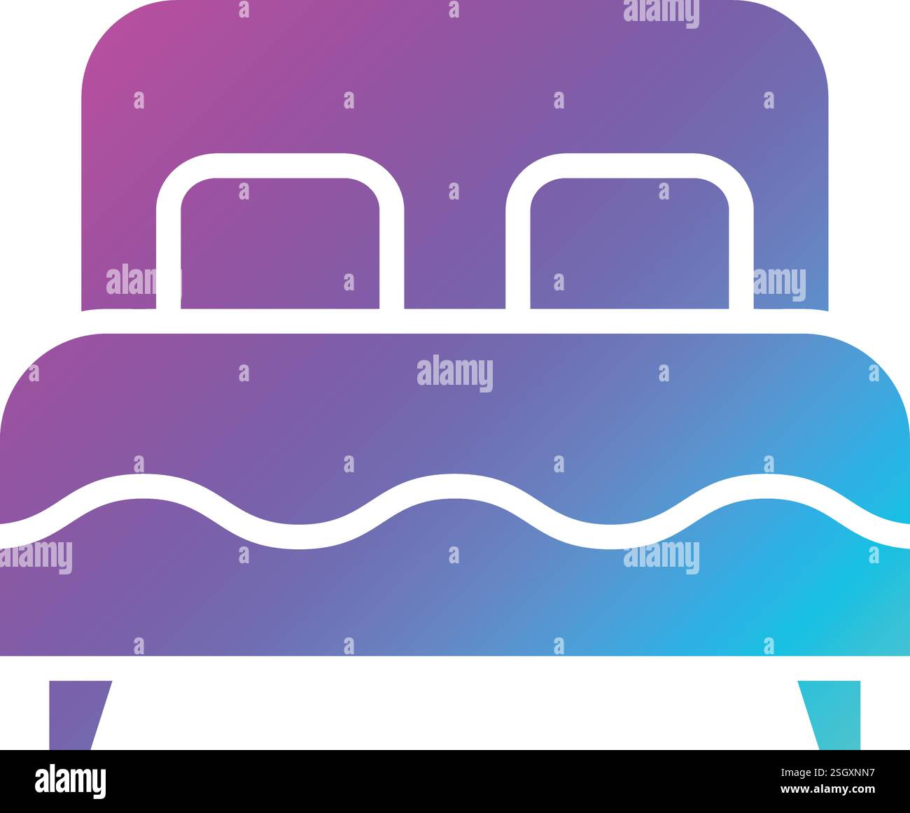 Double bed Vector Icon Design Illustration Stock Vector