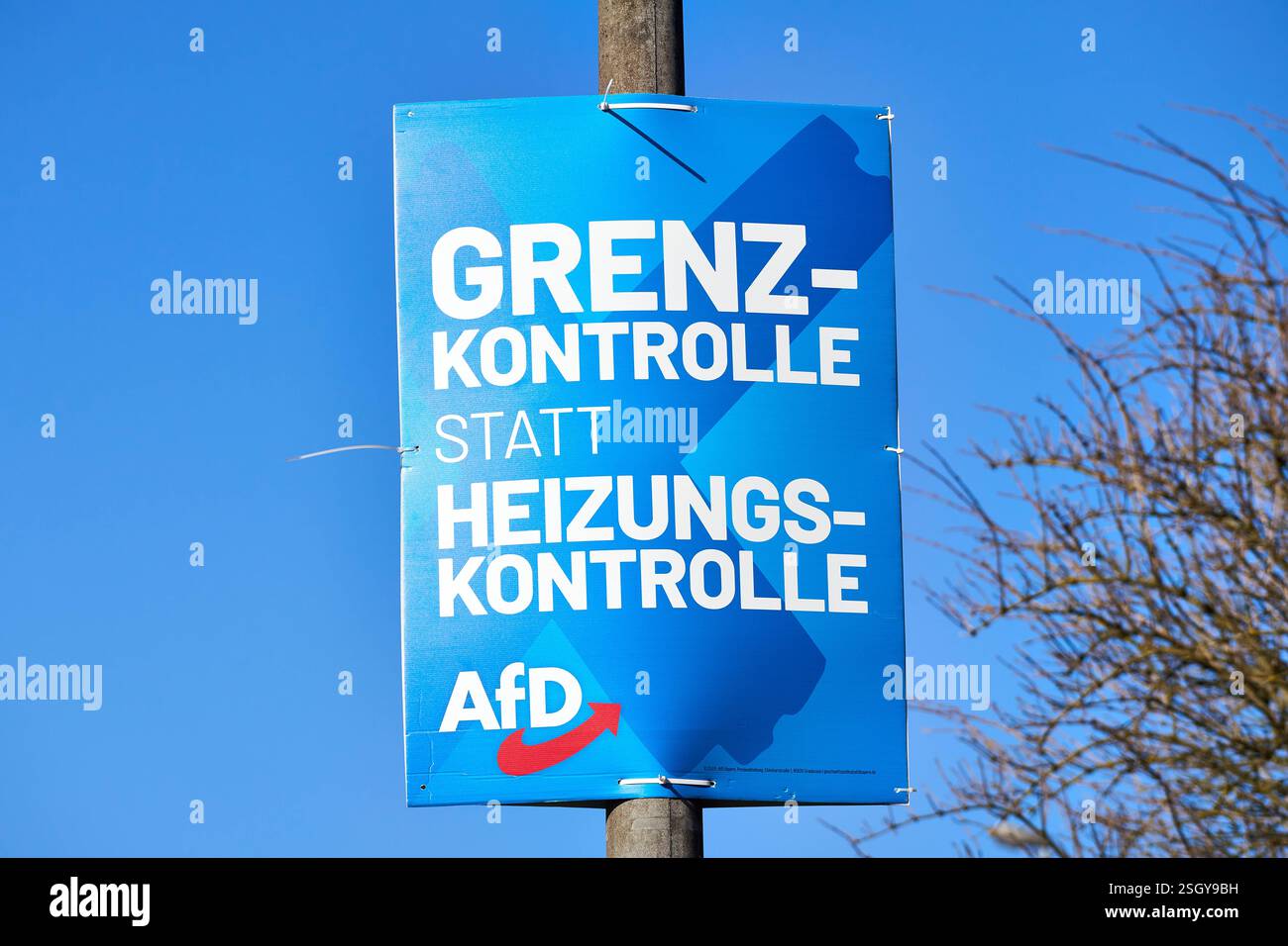 Bavaria, Germany - February 8, 2025: Election poster for the Bundestag ...