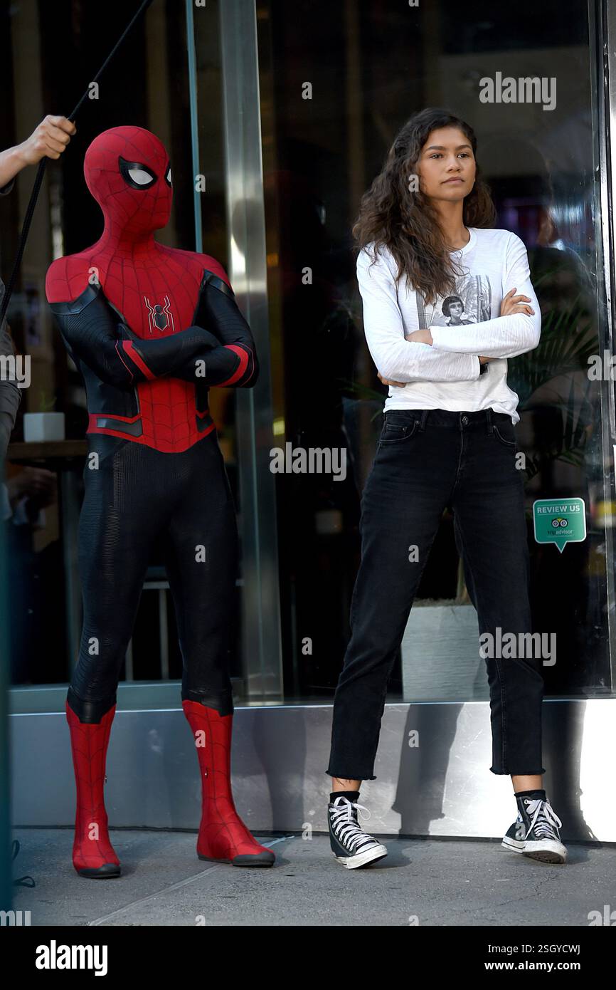 Tom Holland and Zendaya seen on set filming 'Spider-Man: Far From Home ...