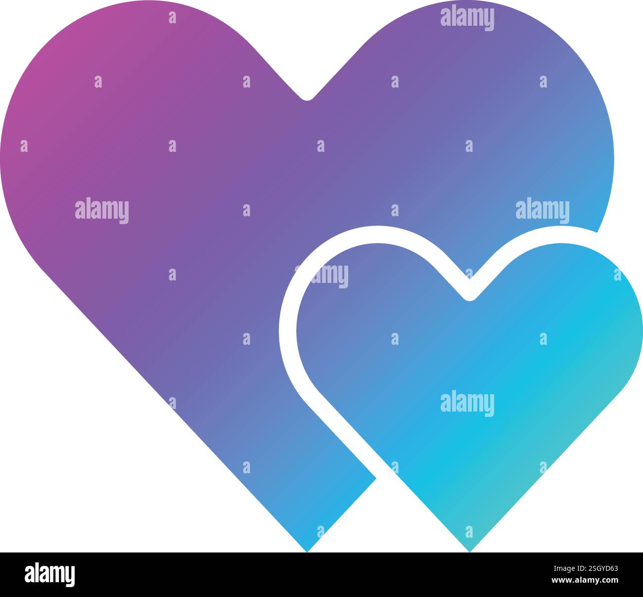 Two hearts Vector Icon Design Illustration Stock Vector