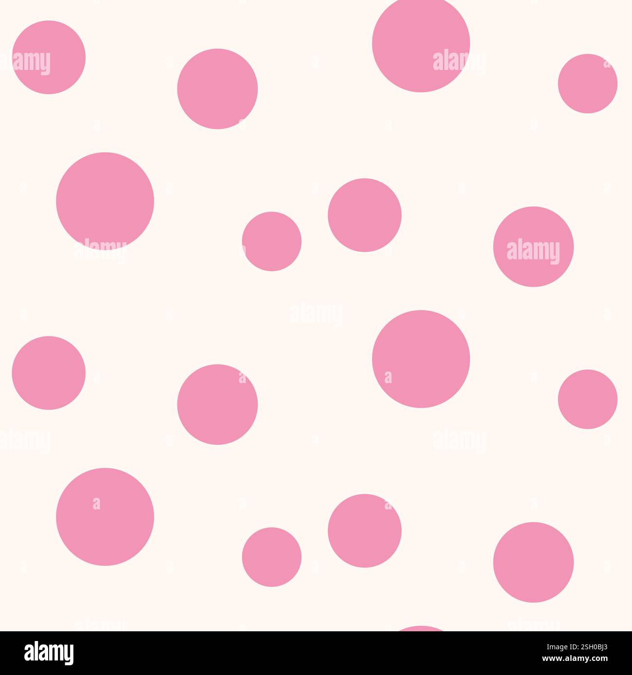 Polka dots seamless pattern. Circle confetti endless background. Pink birthday round elements repeat cover. Colorful chaotic spots continuous ornament Stock Vector