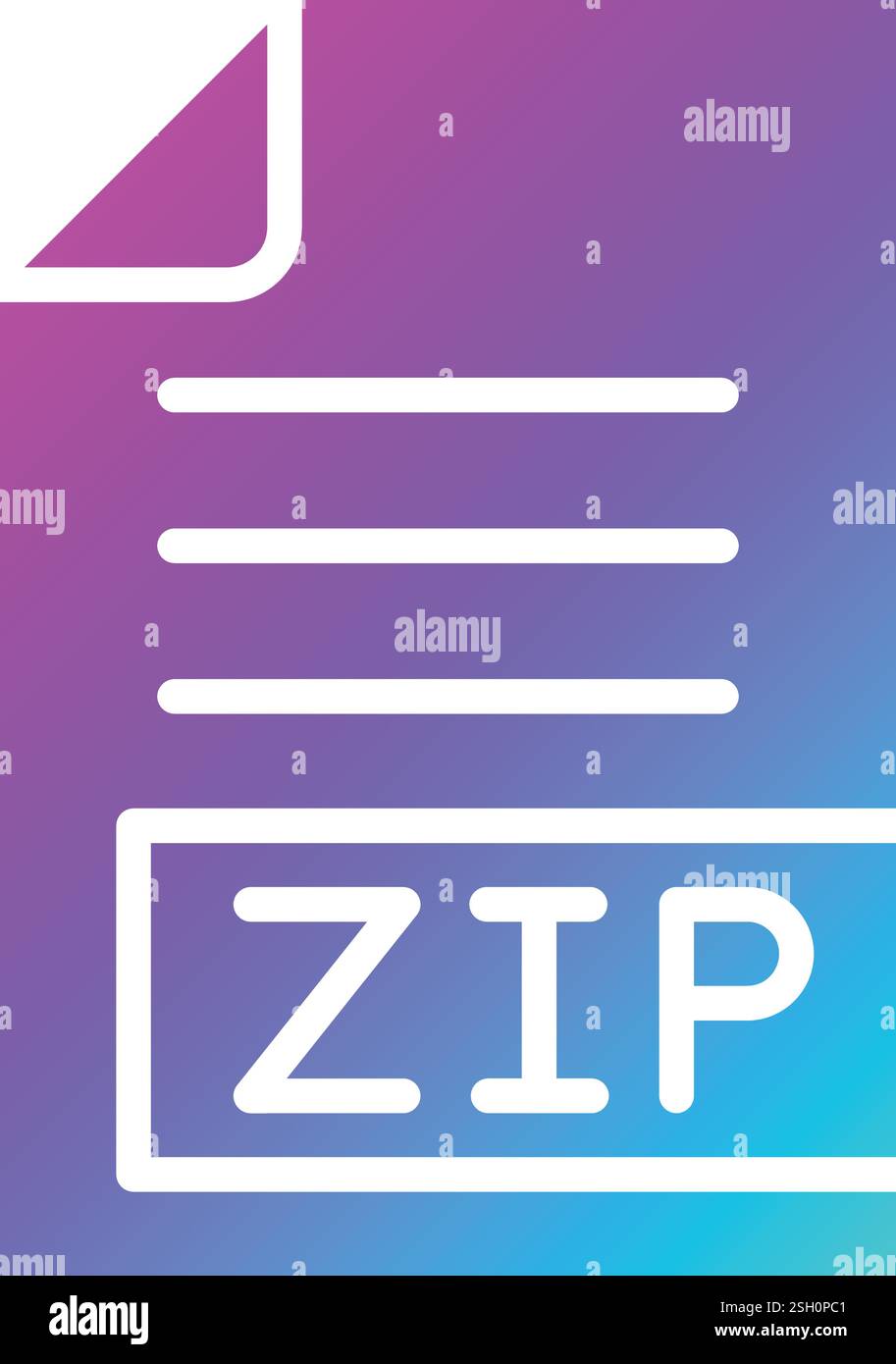 ZIP Vector Icon Design Illustration Stock Vector