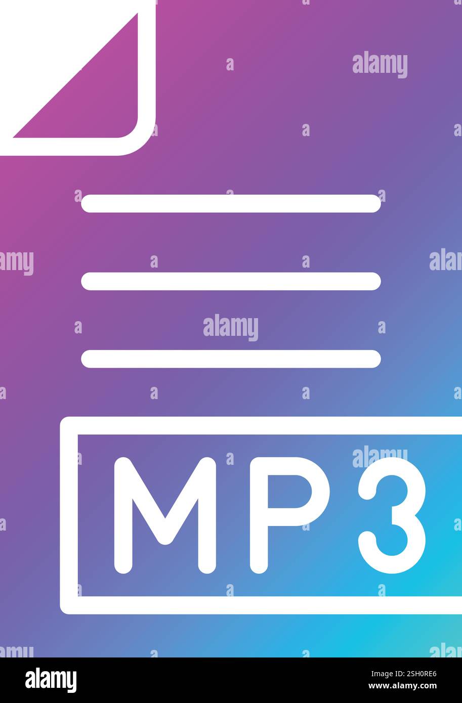 MP3 Vector Icon Design Illustration Stock Vector