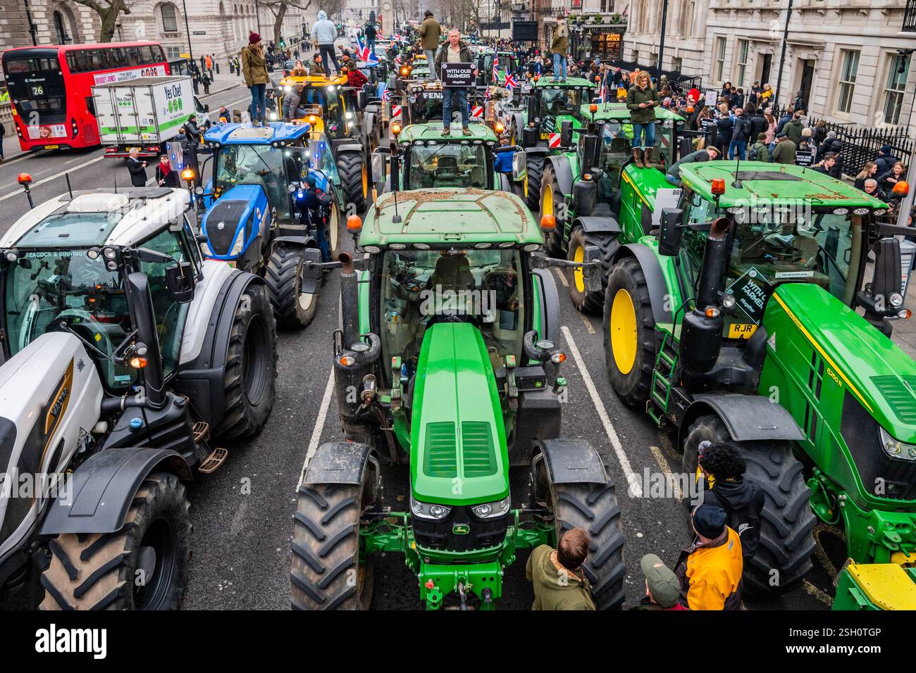 London, UK. 10th Feb, 2025. Hundreds of tractors arrive in Whitehall ...
