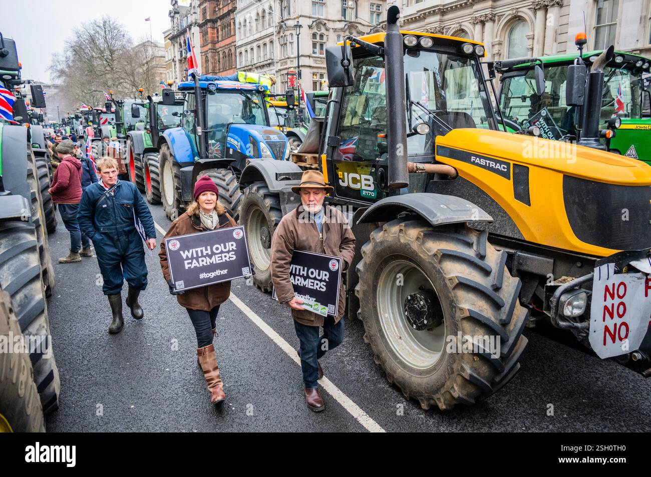 London, UK. 10th Feb, 2025. Hundreds of tractors arrive in Whitehall ...