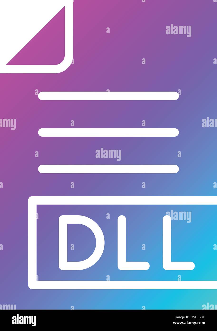 DLL Vector Icon Design Illustration Stock Vector