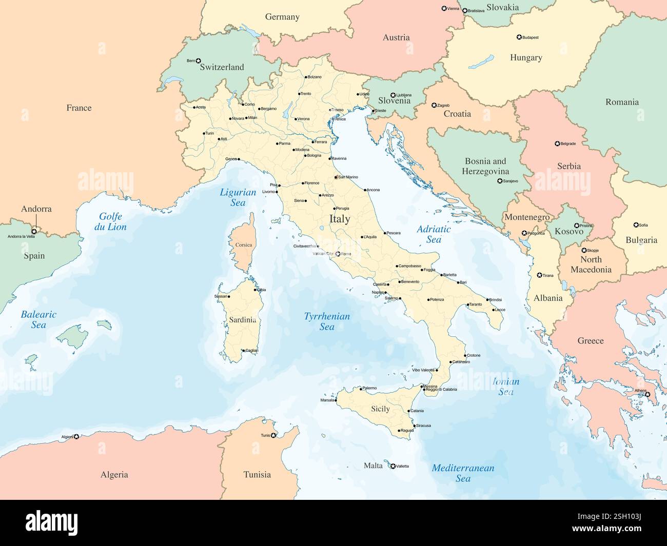 italy-political-map-hi-res-stock-photography-and-images-alamy for Free Printable Map Of Italy With Cities And Towns Italy political map hi-res stock photography and images - Alamy for Free Printable Map Of Italy With Cities And Towns