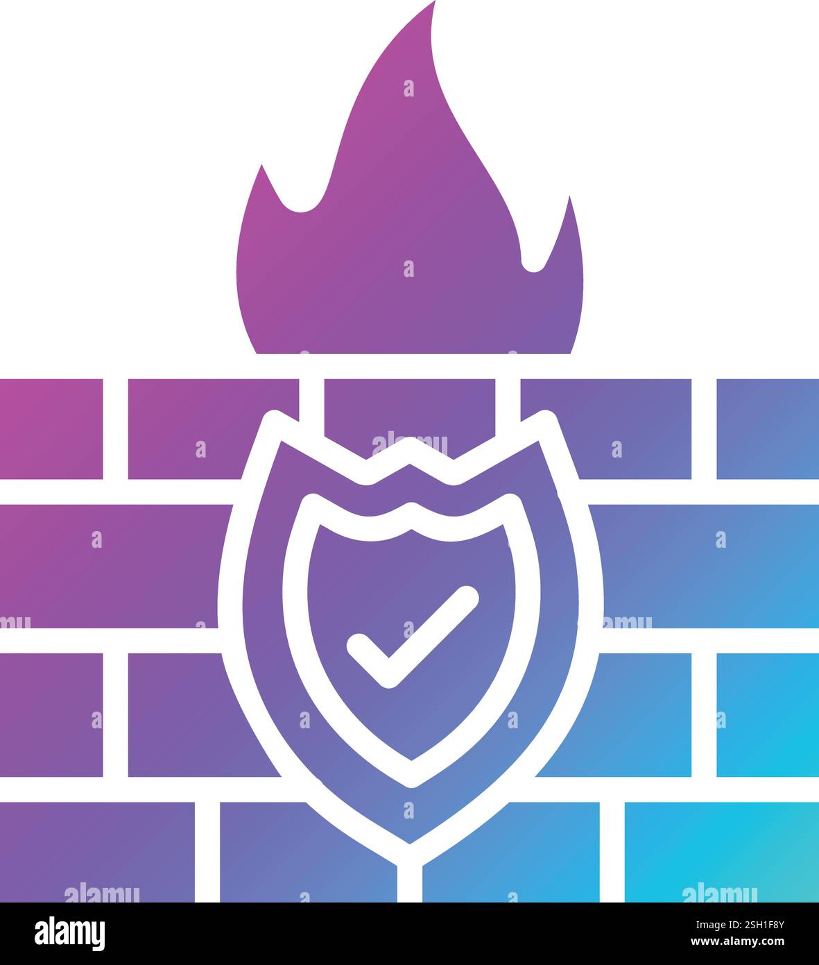Firewall Vector Icon Design Illustration Stock Vector