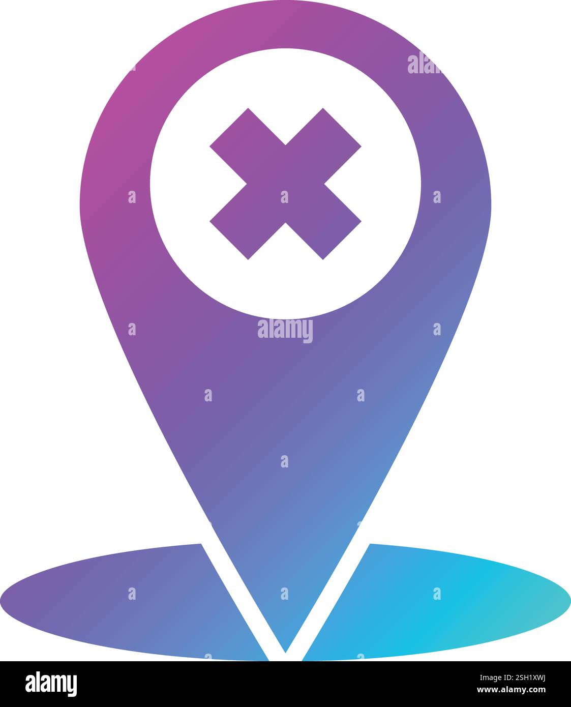 Cancel location Vector Icon Design Illustration Stock Vector