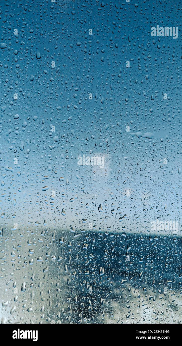 Rain-streaked Window with a View Stock Photo - Alamy
