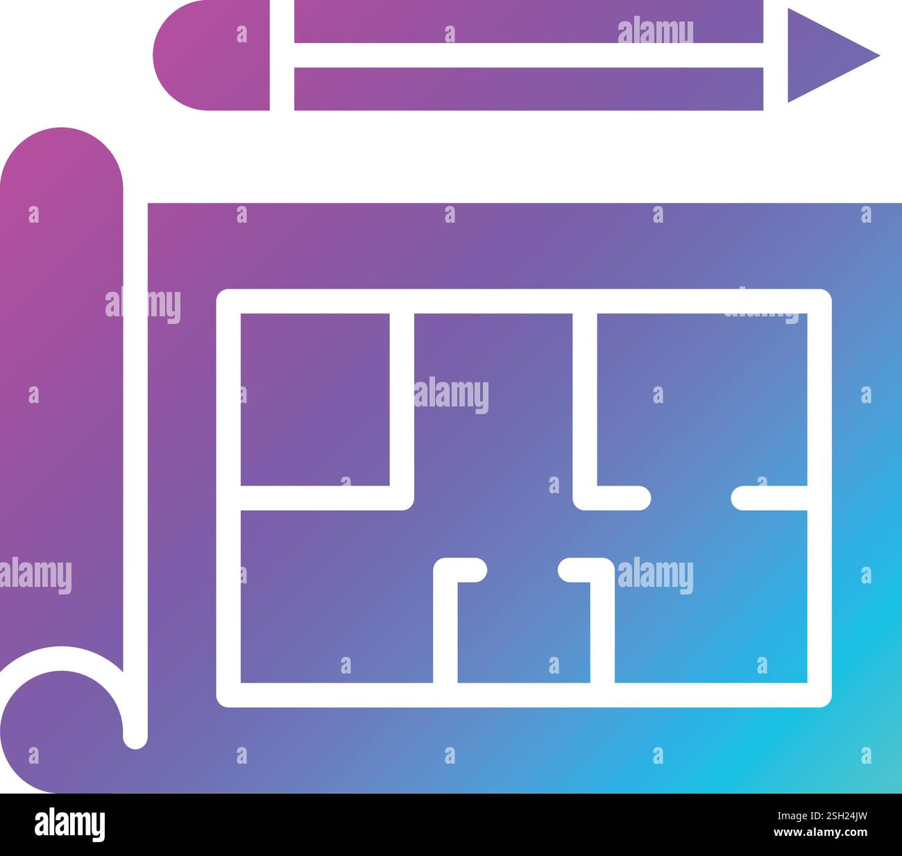 Blueprint Vector Icon Design Illustration Stock Vector
