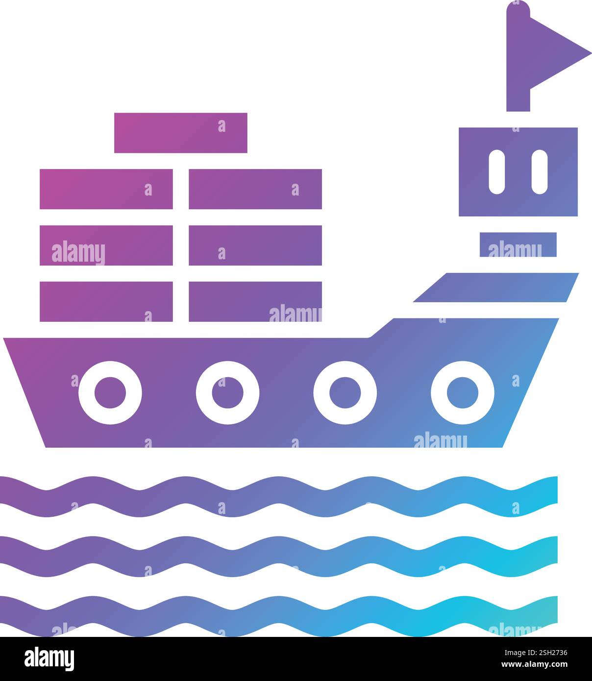 Cargo ship Vector Icon Design Illustration Stock Vector