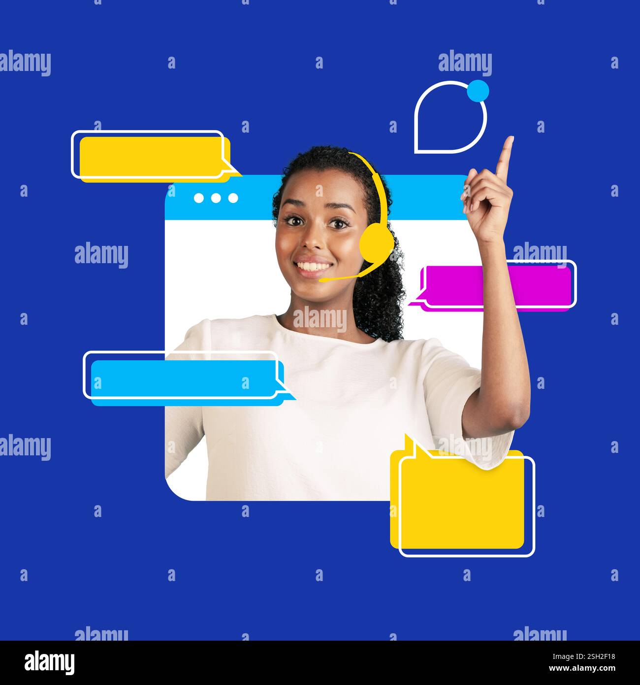Call center woman agent boxes hi-res stock photography and images - Alamy