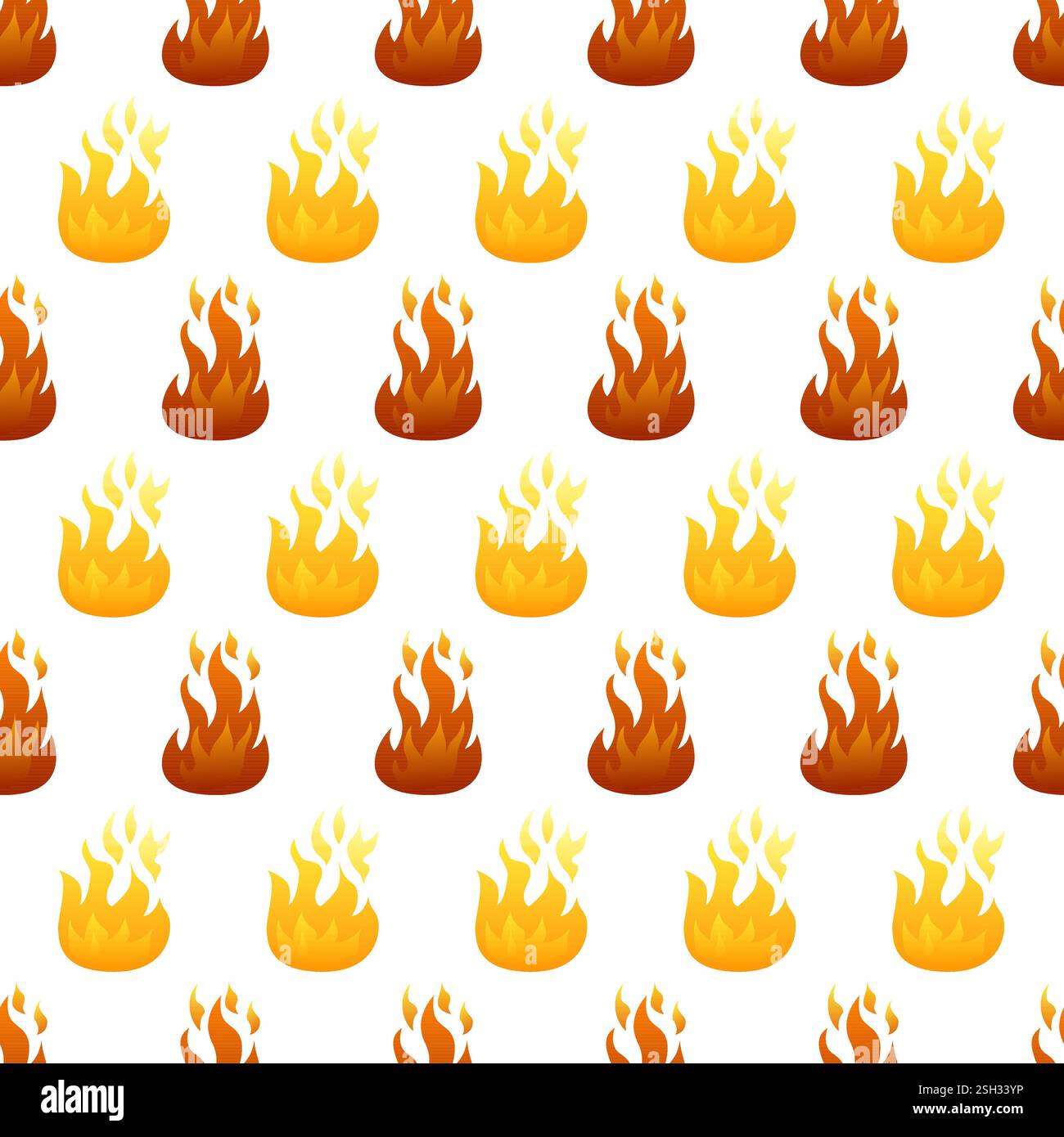 Seamless pattern with fire flame on white background. Vector ...