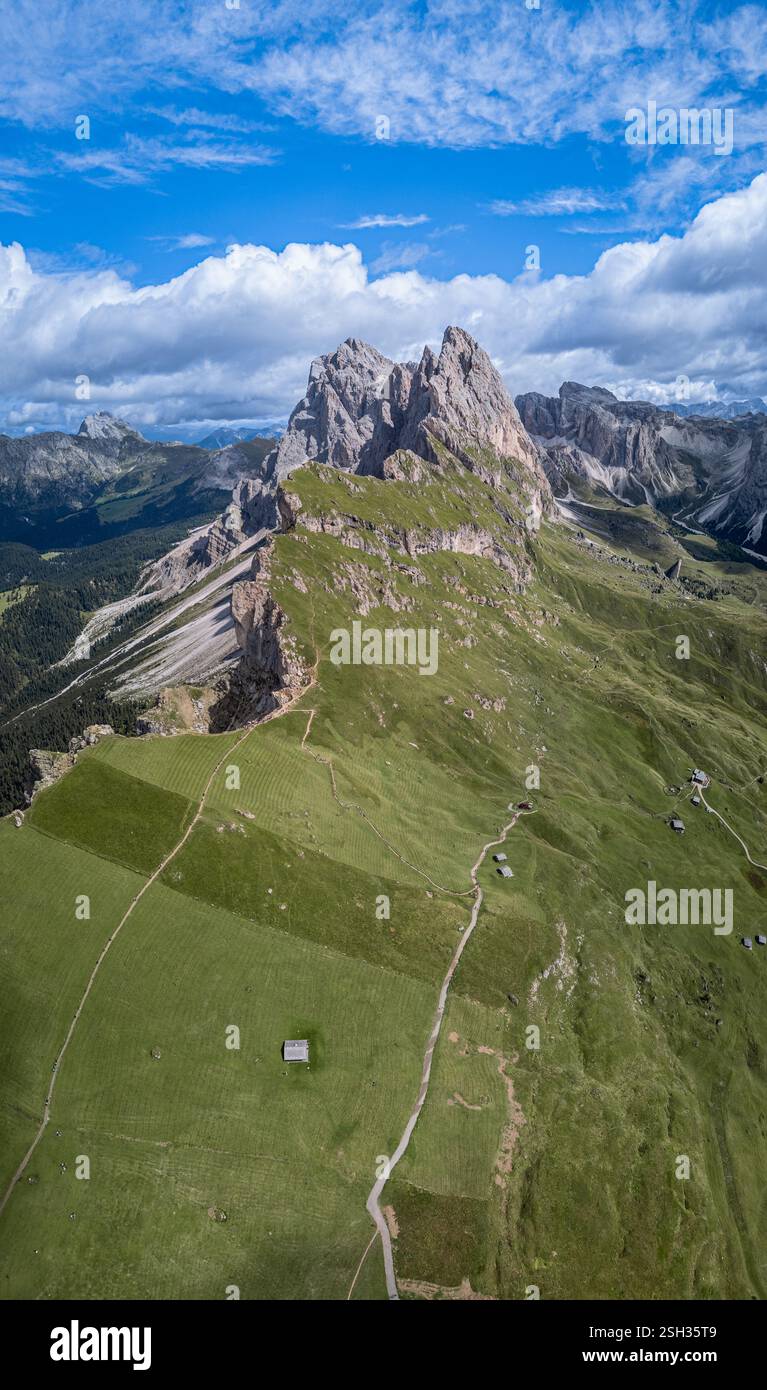 Seceda Ridge Loop Aerial panorama seceda ridge hi-res stock photography and images - Alamy