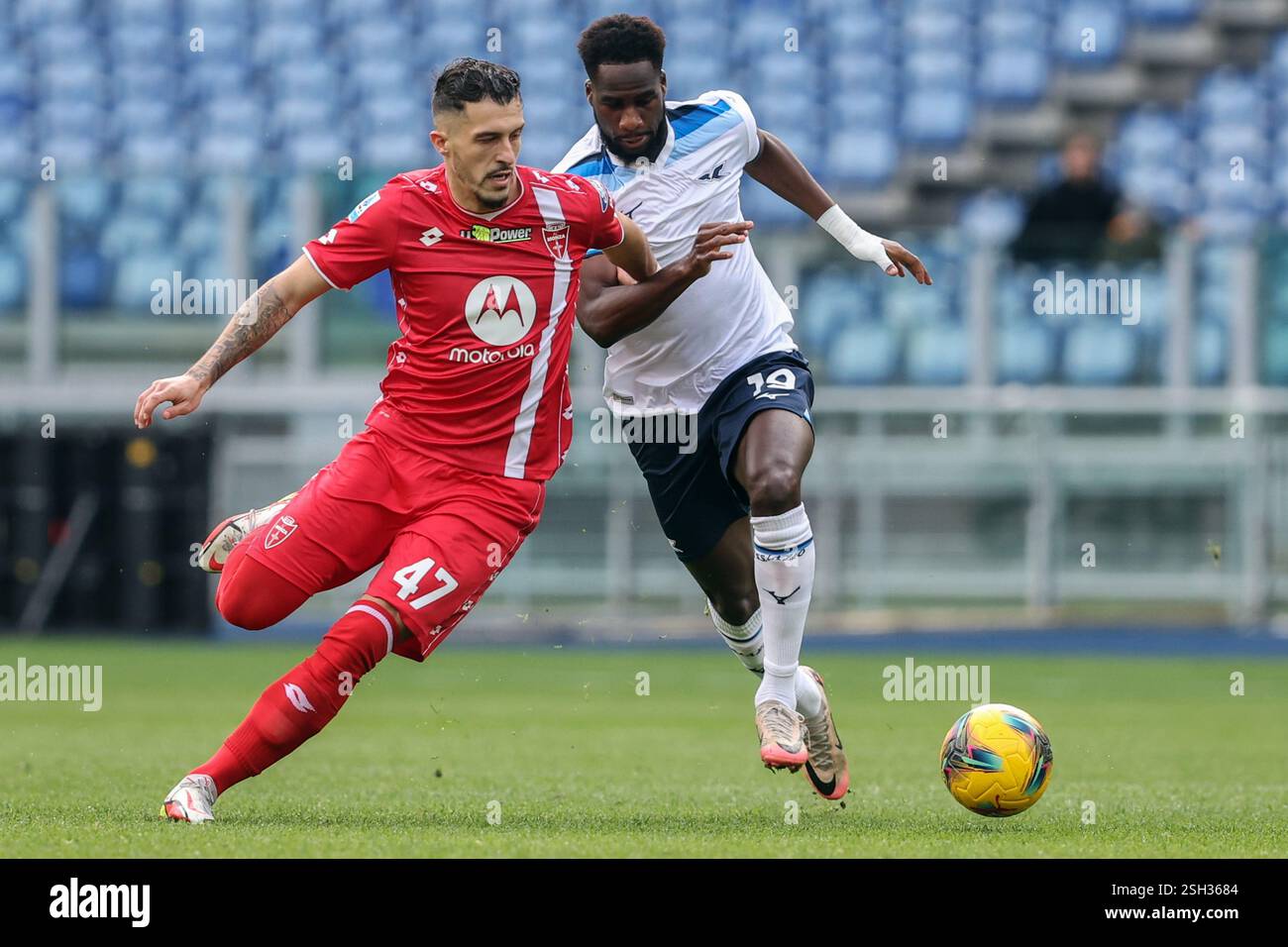 Rome, Italy. 09th Feb, 2025. (L-R) Dany Mota of Monza, Boulaye Dia of ...