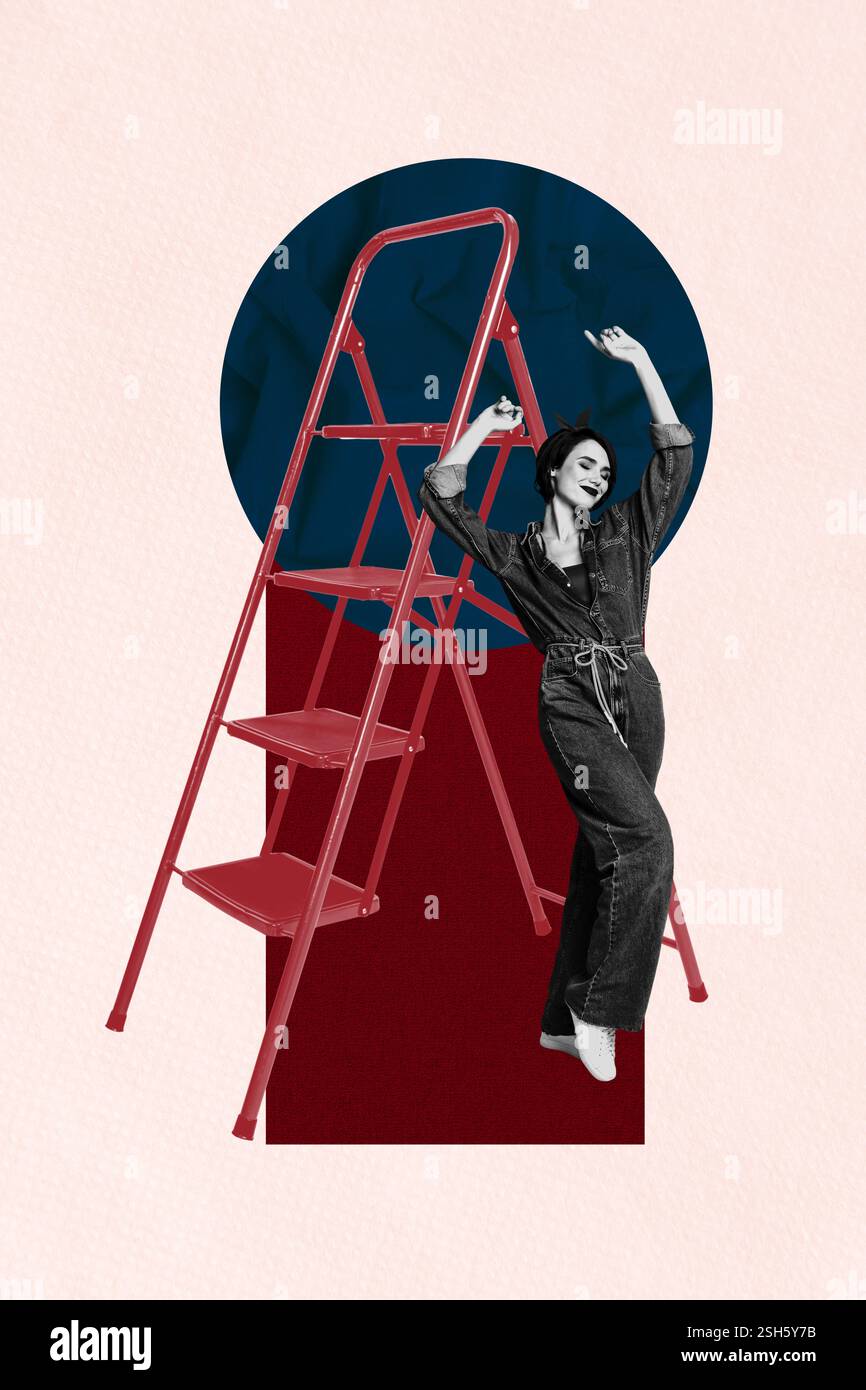 Sketch image trend artwork montage photo collage of young lady pinup ...