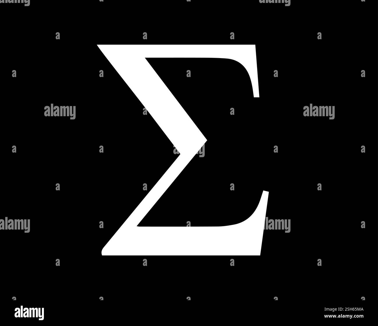 Sigma Symbol White Background Minimalist Design Mathematical Notation 