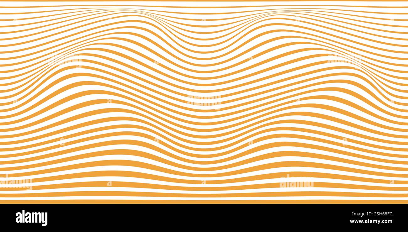 Orange Wavy Lines Creating a Dynamic and Abstract Pattern on White Background Stock Vector