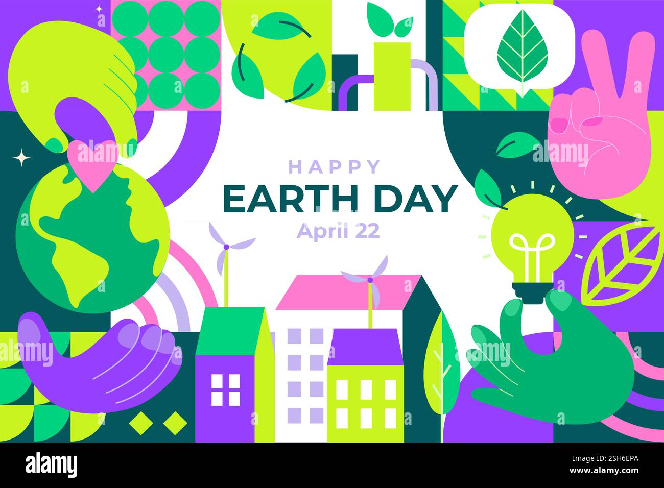 Earth Day, world environment day. Stock Vector